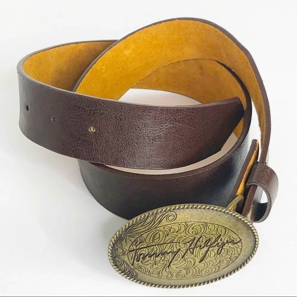 TOMMY Hilfiger brown leather belt